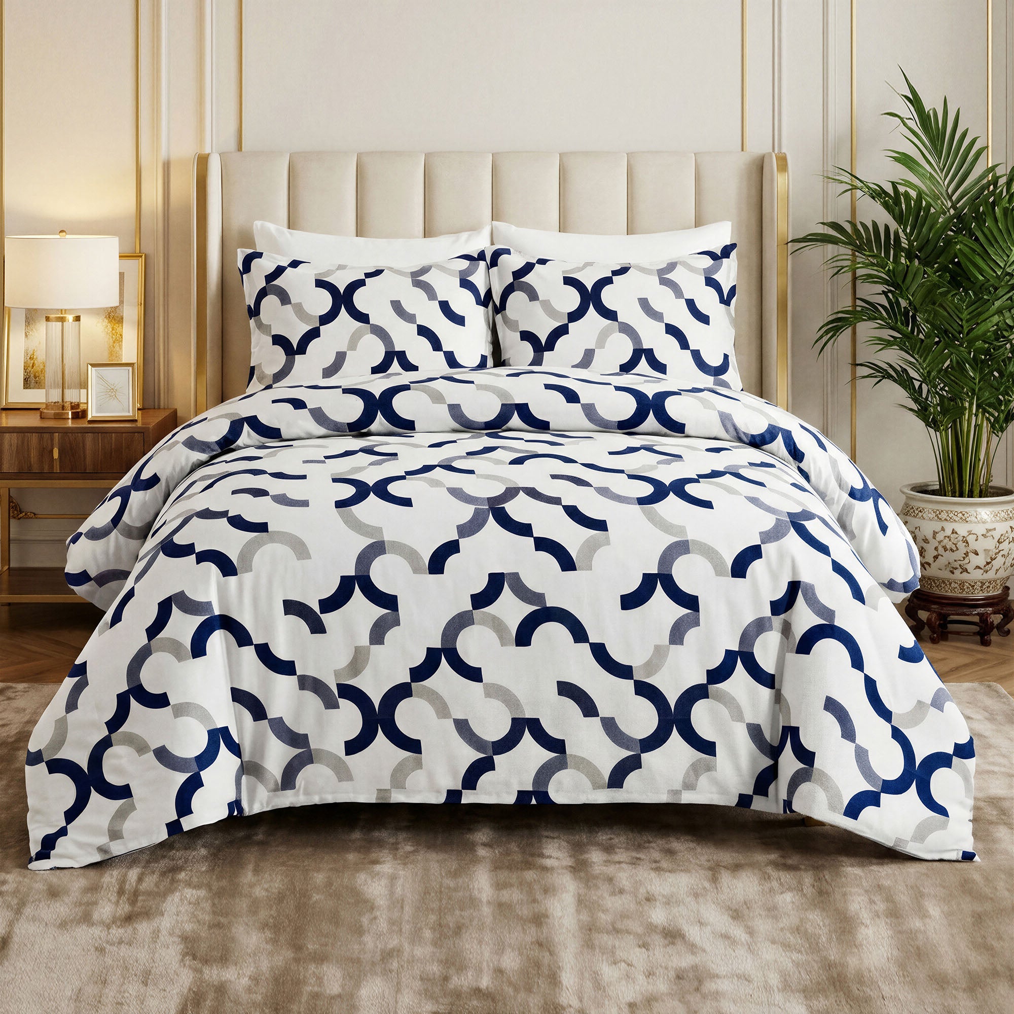 Punti Luxury 100% Cotton Printed Bedding Set – Soft, Breathable & Comfortable