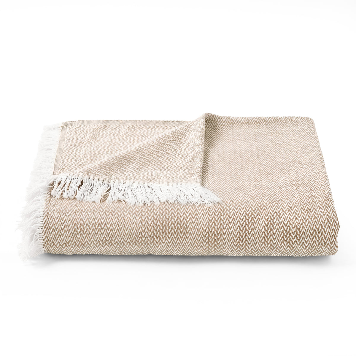 Luxury Verona Woven Bed Coverlet with Fringe
