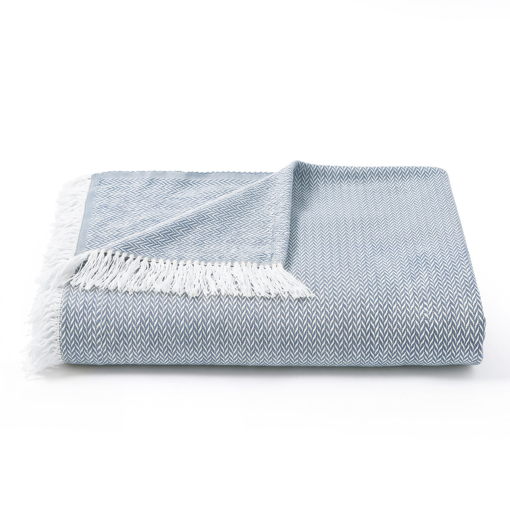 Luxury Verona Woven Bed Coverlet with Fringe