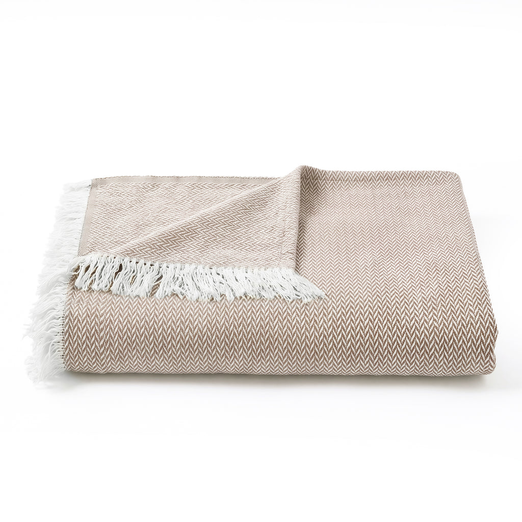Luxury Verona Woven Bed Coverlet with Fringe