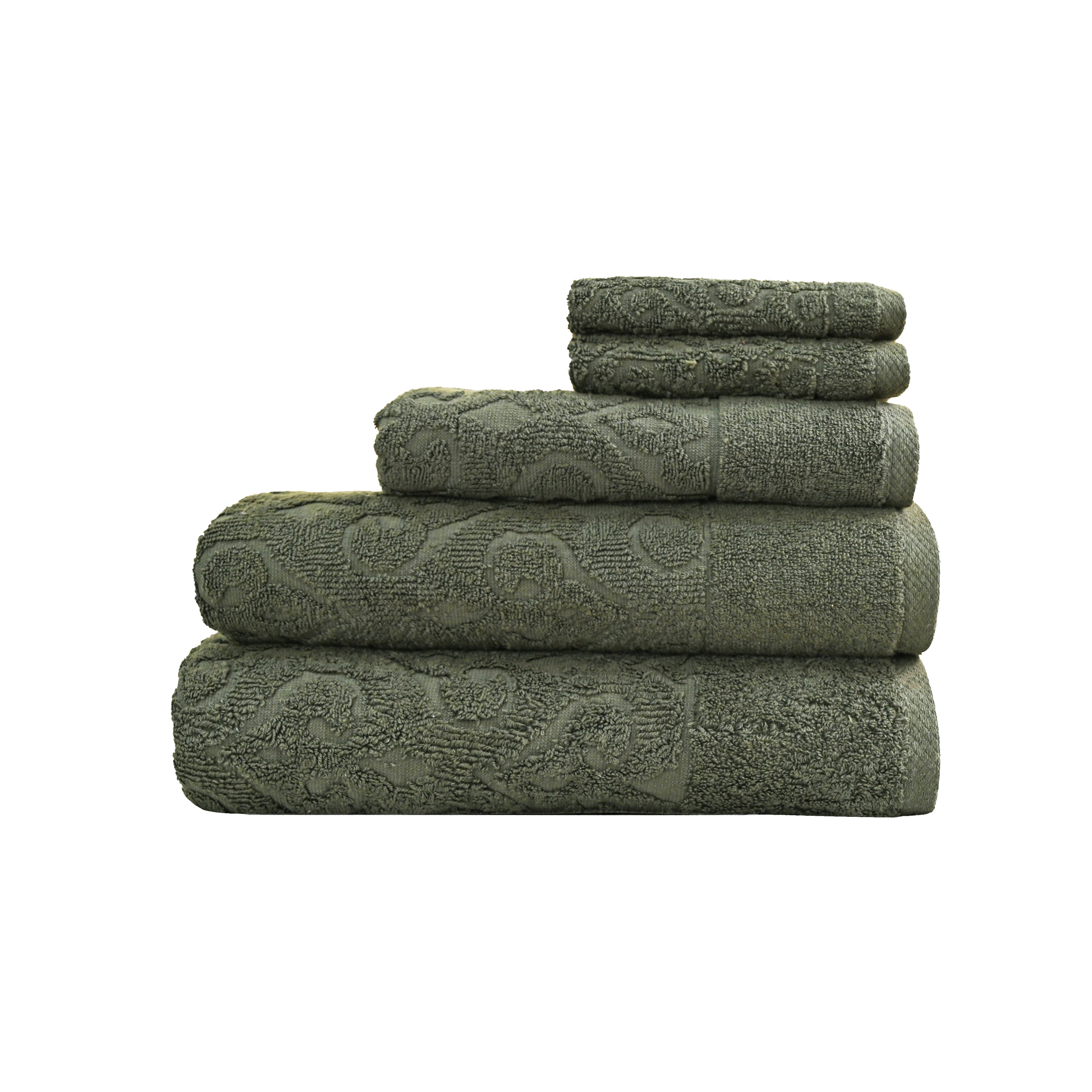 Andalus Bath Towel Set, Pack of 5 Pieces , Ultra Soft and Highly Absorbent Towels.