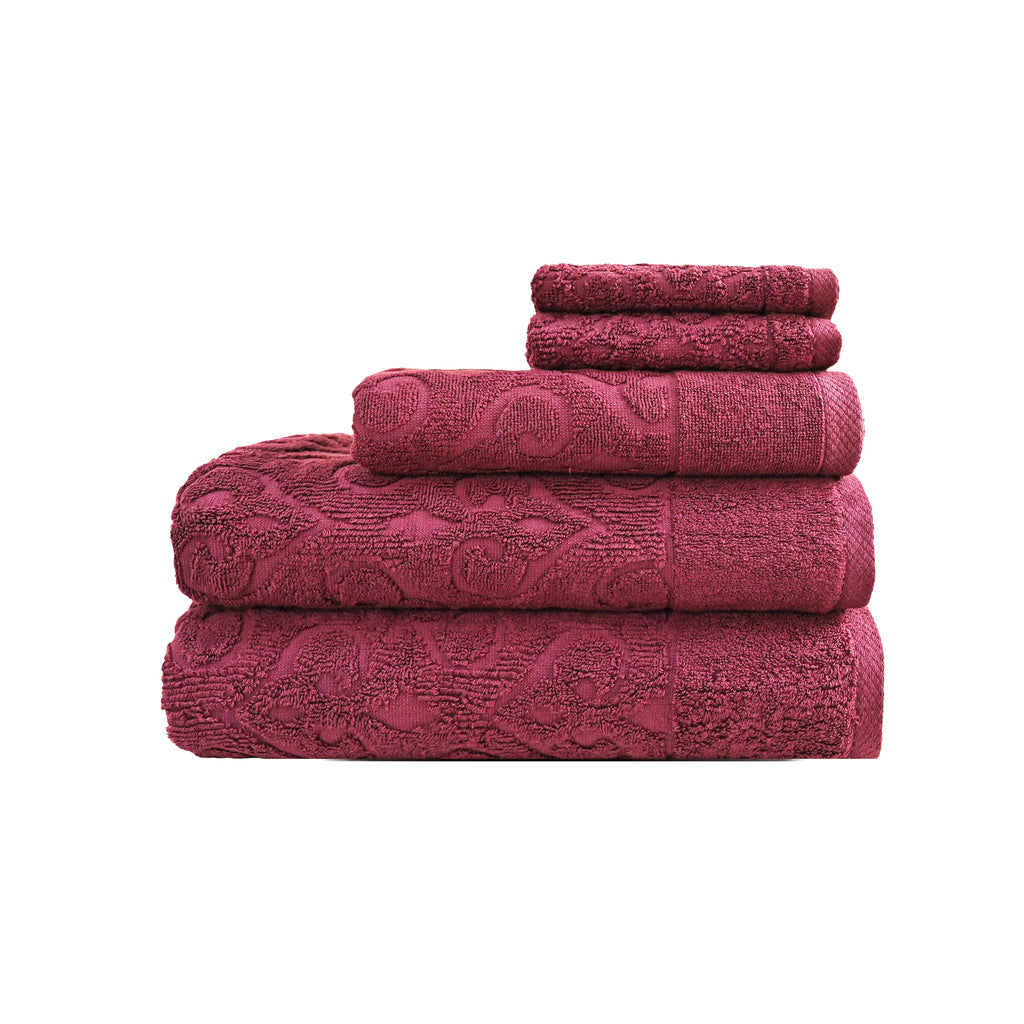Andalus Bath Towel Set, Pack of 5 Pieces , Ultra Soft and Highly Absorbent Towels.