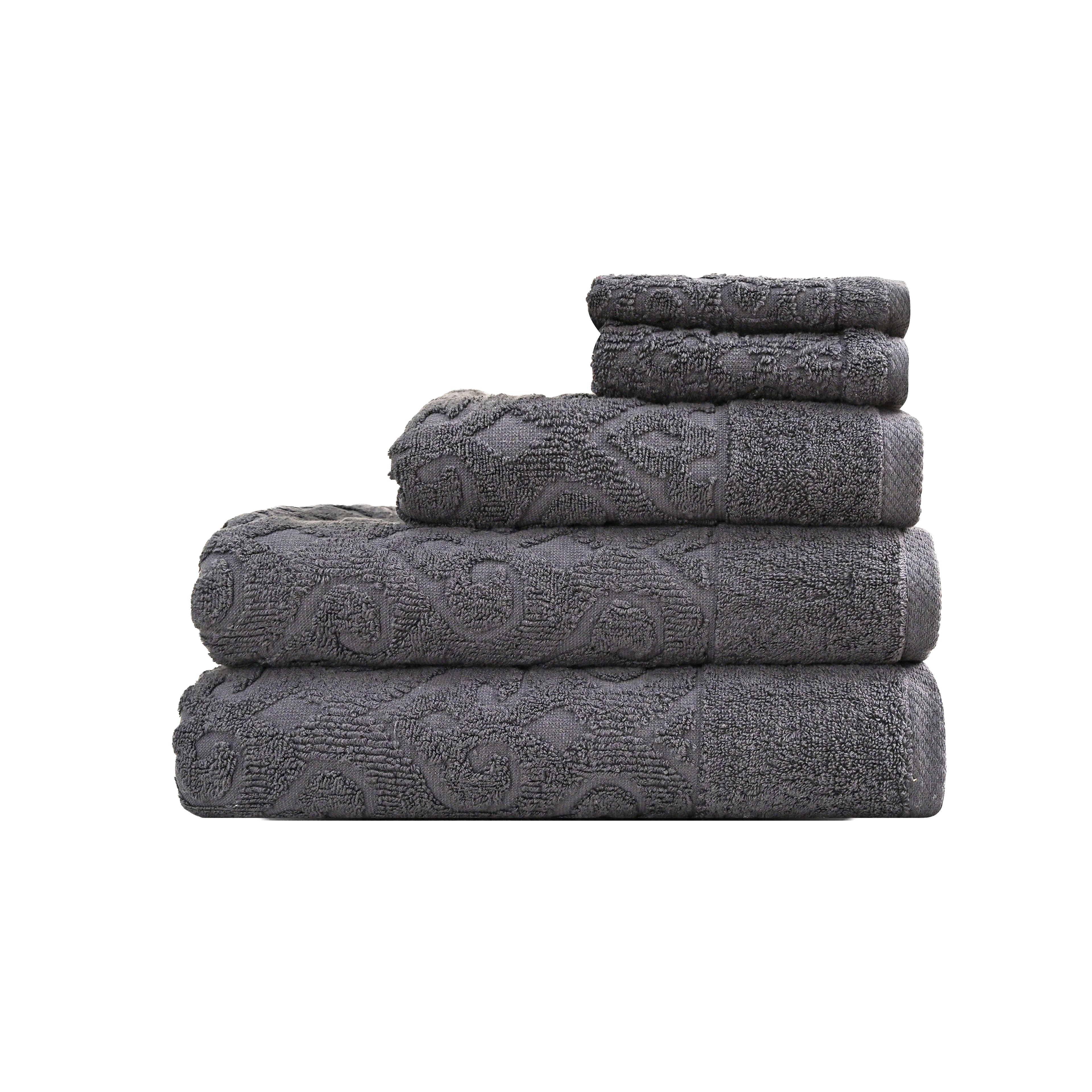 Andalus Bath Towel Set, Pack of 5 Pieces , Ultra Soft and Highly Absorbent Towels.