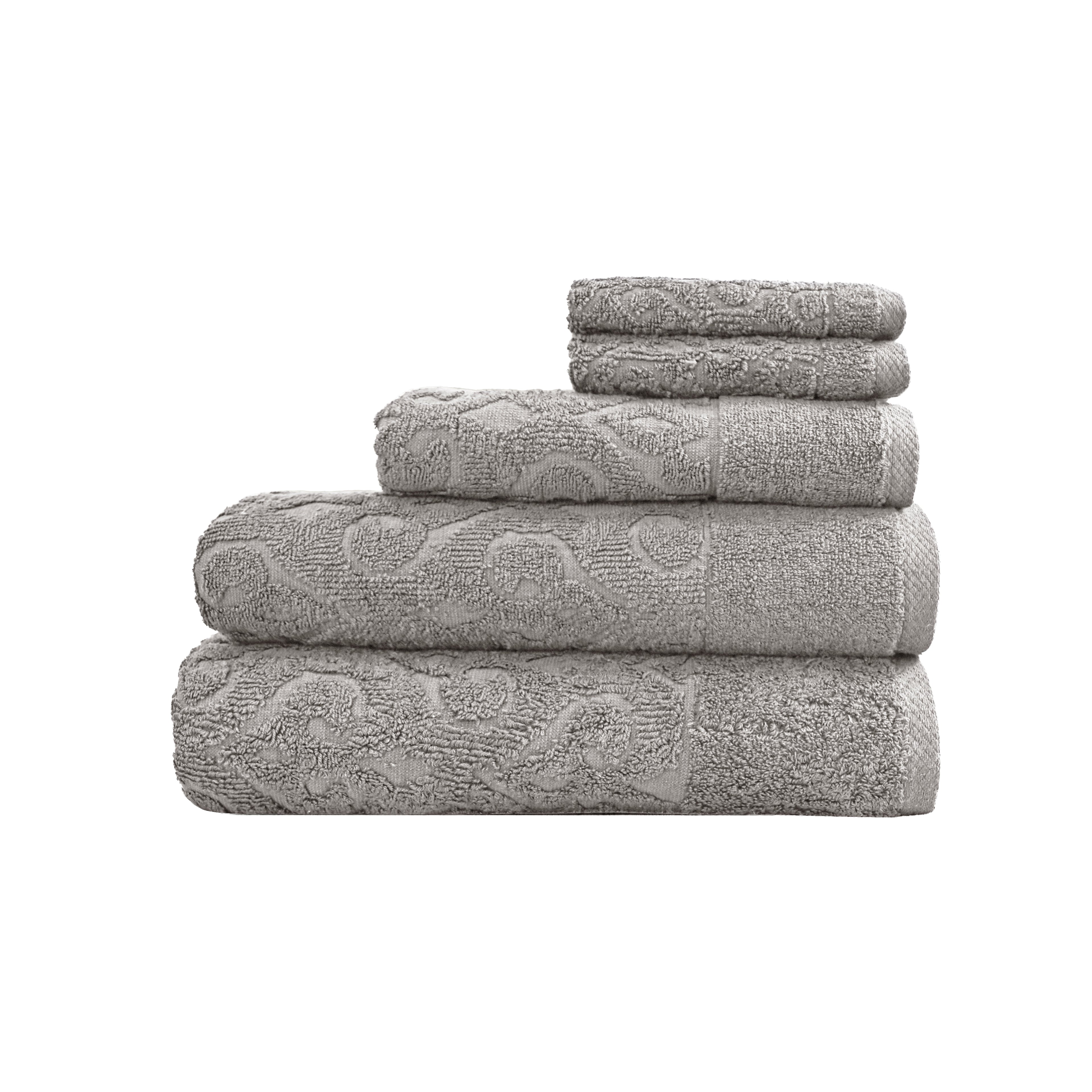 Andalus Bath Towel Set, Pack of 5 Pieces , Ultra Soft and Highly Absorbent Towels.