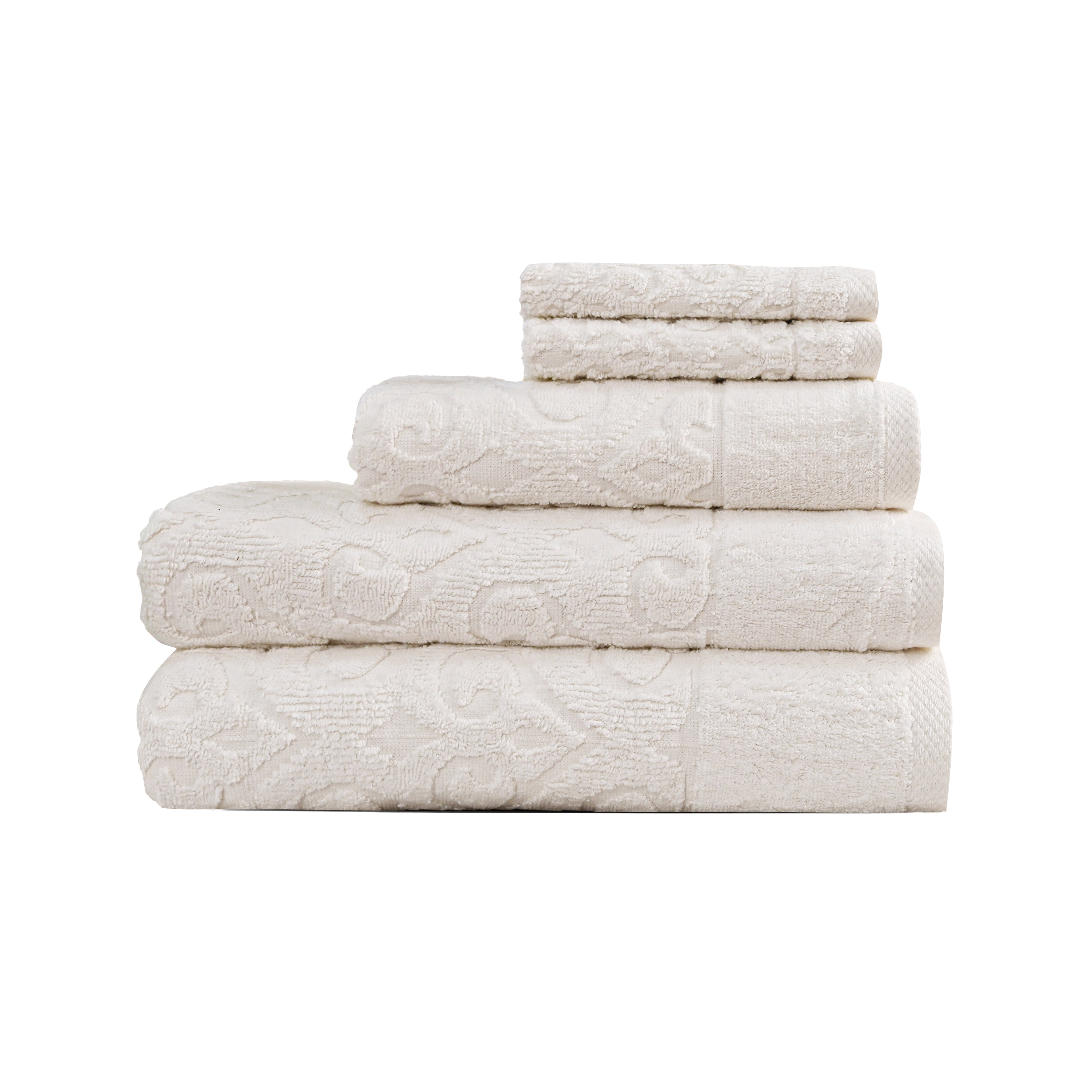 Andalus Bath Towel Set, Pack of 5 Pieces , Ultra Soft and Highly Absorbent Towels.