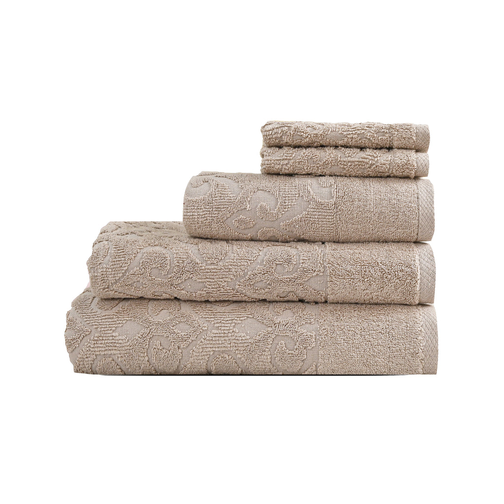 Andalus Bath Towel Set, Pack of 5 Pieces , Ultra Soft and Highly Absorbent Towels.