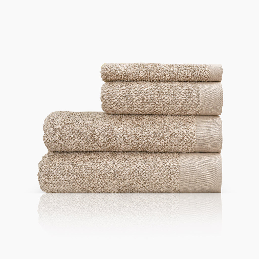Aura Bath Towel Set, Pack of 4 Pieces , Ultra Soft and Highly Absorbent Towels,(beige)