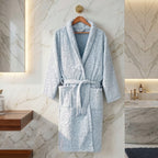 Eliz 100% Cotton Jacquard Bathrobe – Soft Absorbent Spa & Hotel Robe (Rose)