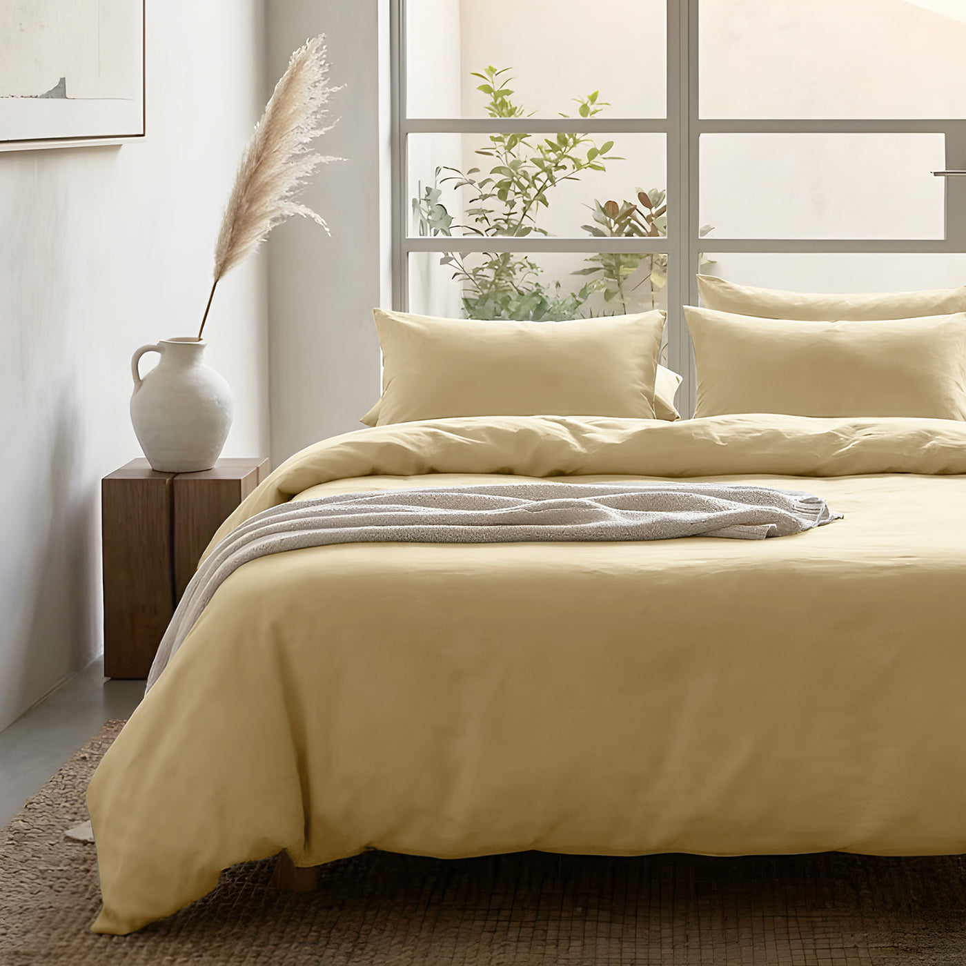 Luxury Plain Duvet Cover set –Soft, Breathable & Durable, Hotel-Inspired Comfort (Beige)