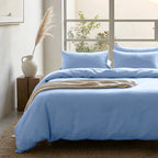 Luxury Plain Duvet Cover set –Soft, Breathable & Durable, Hotel-Inspired Comfort (Baby Blue)