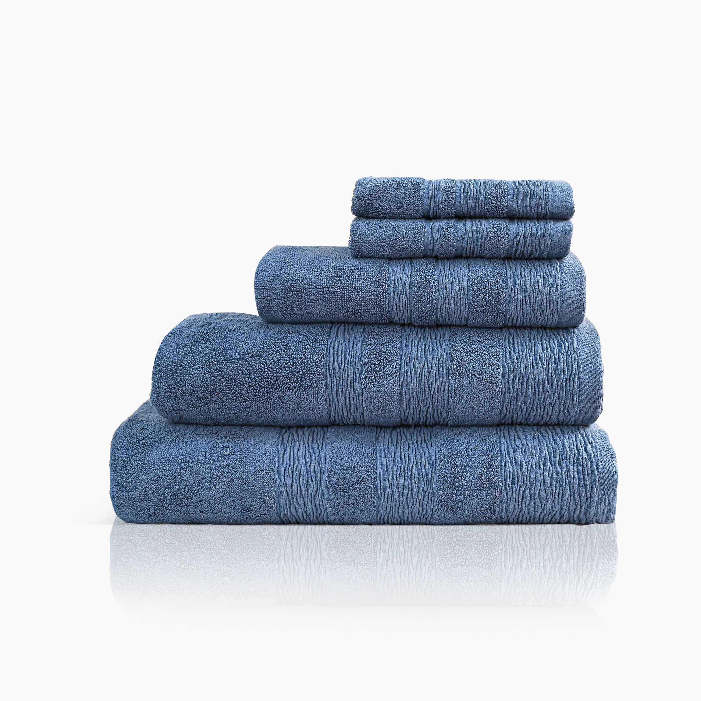 Kara Bath Towel Set, Pack of 5 Pieces , Ultra Soft and Highly Absorbent Towels,(Petroleum)