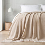 Luxury Verona Woven Bed Coverlet with Fringe