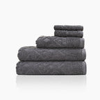 Andalus Bath Towel Set, Pack of 5 Pieces , Ultra Soft and Highly Absorbent Towels,(Grey)