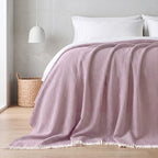 Luxury Verona Woven Bed Coverlet with Fringe
