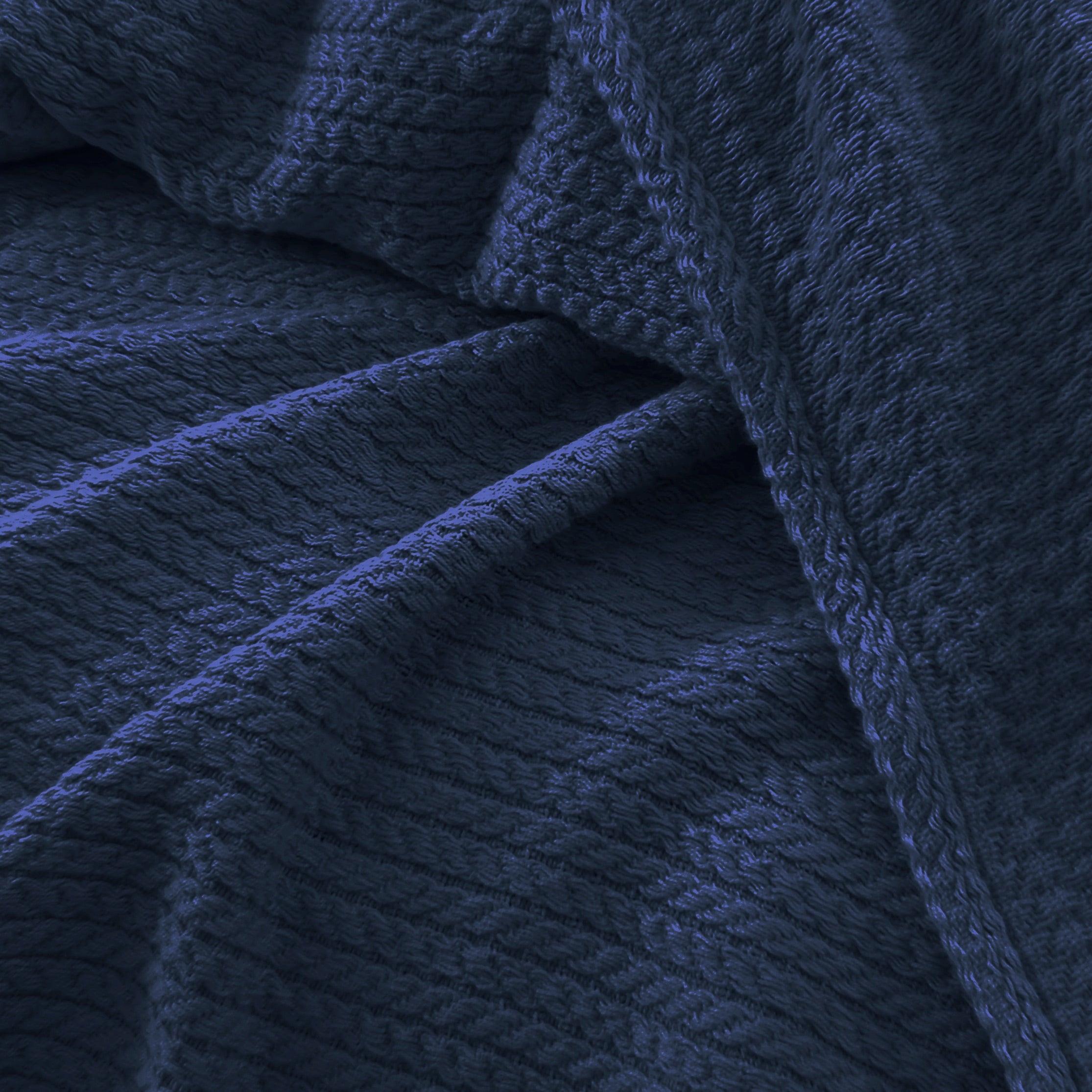 Premium Egyptian Cotton Orchid Throw Blanket Navy Blue color