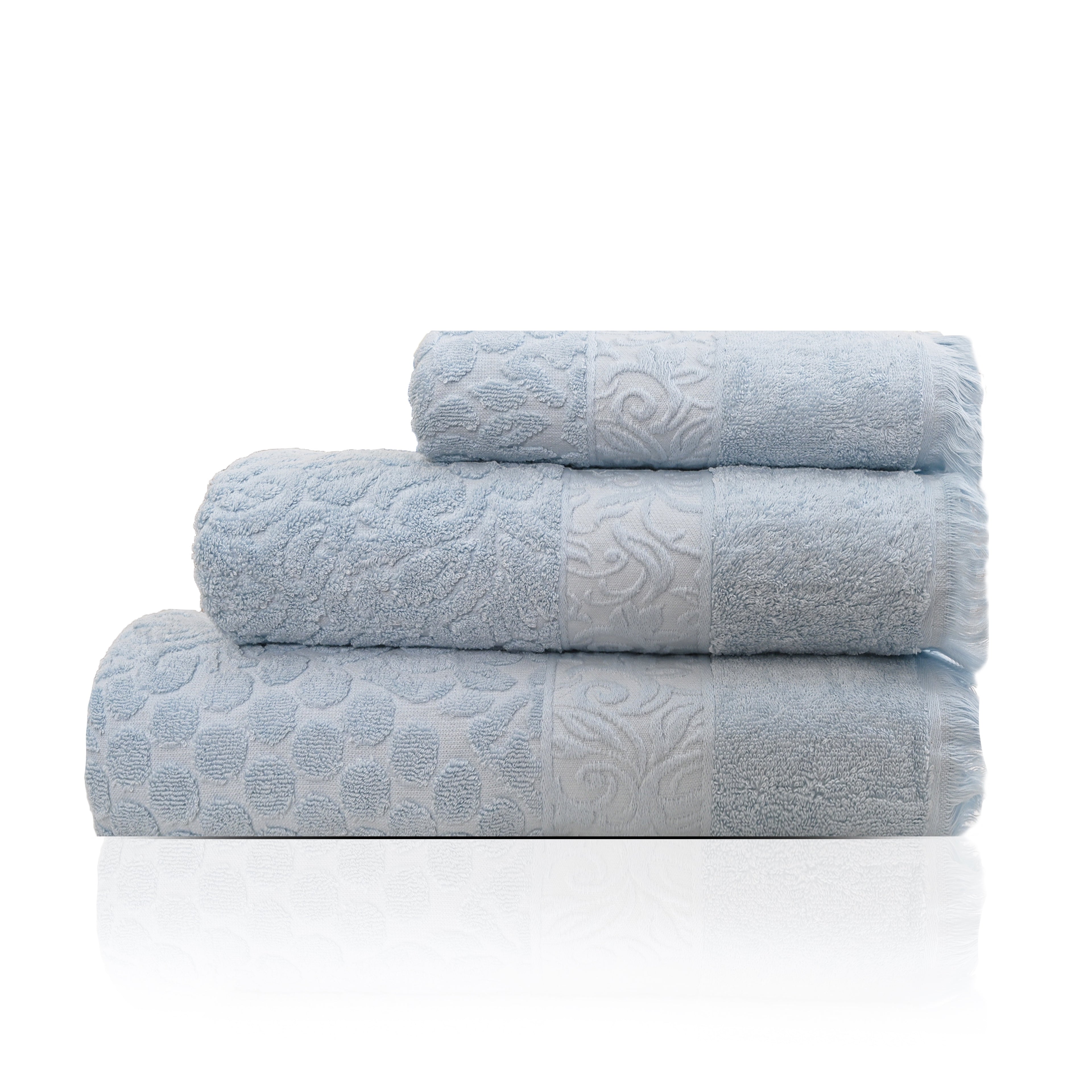 Premium Quality Cotton Bath Towel Set, Pack of 3 Pieces  (Baby Blue)