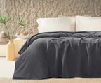 Premium Egyptian Cotton Orchid Throw Blanket Grey  color