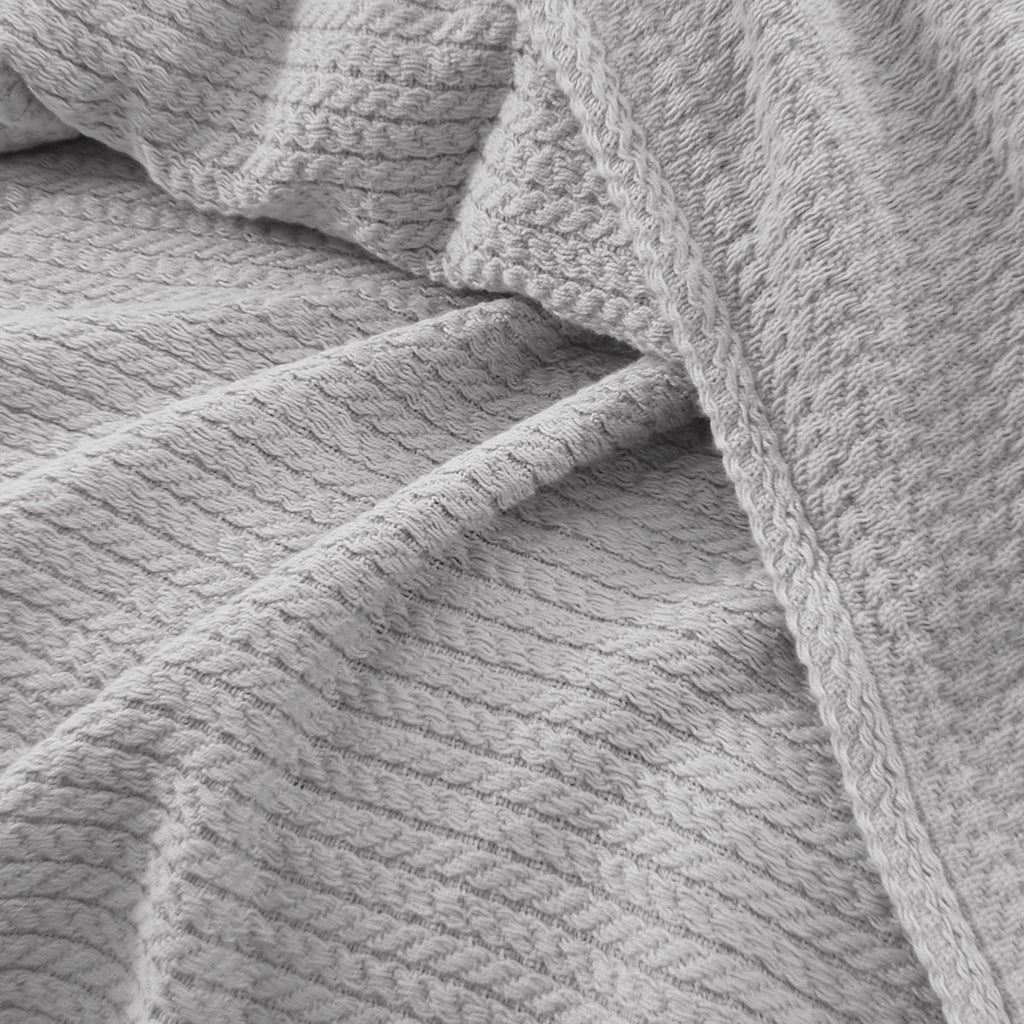 Premium Egyptian Cotton Orchid Throw Blanket Silver  color