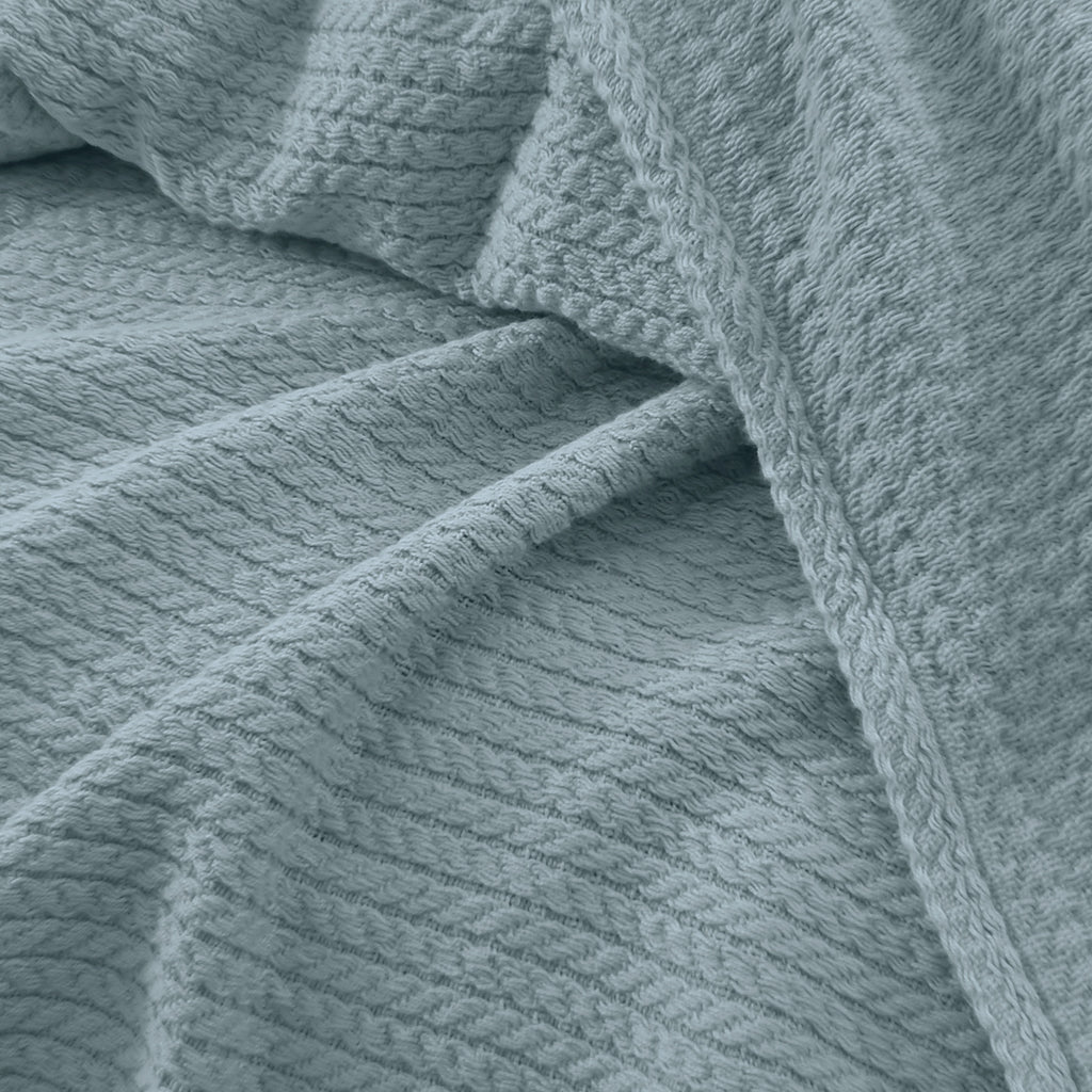 Premium Egyptian Cotton Orchid Throw Blanket Aqua  color