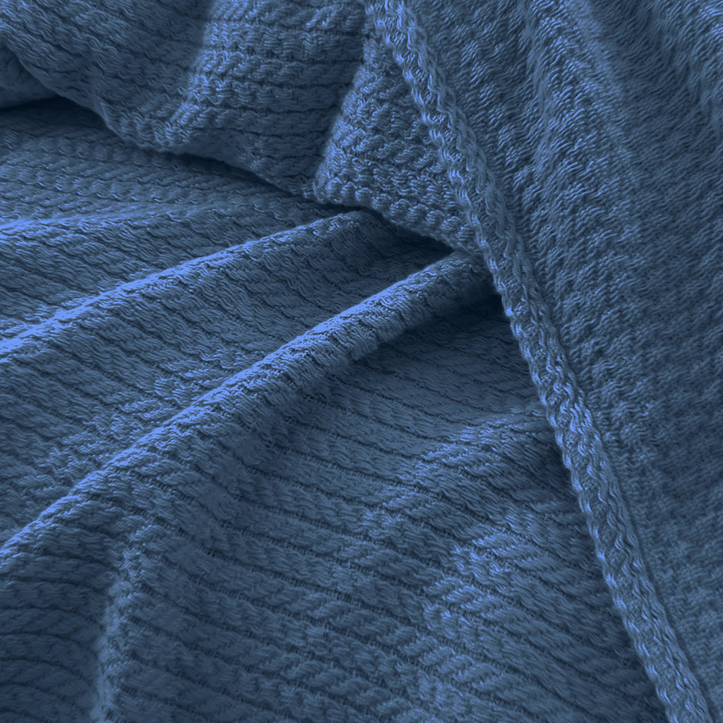 Premium Egyptian Cotton Orchid Throw Blanket Indigo  color