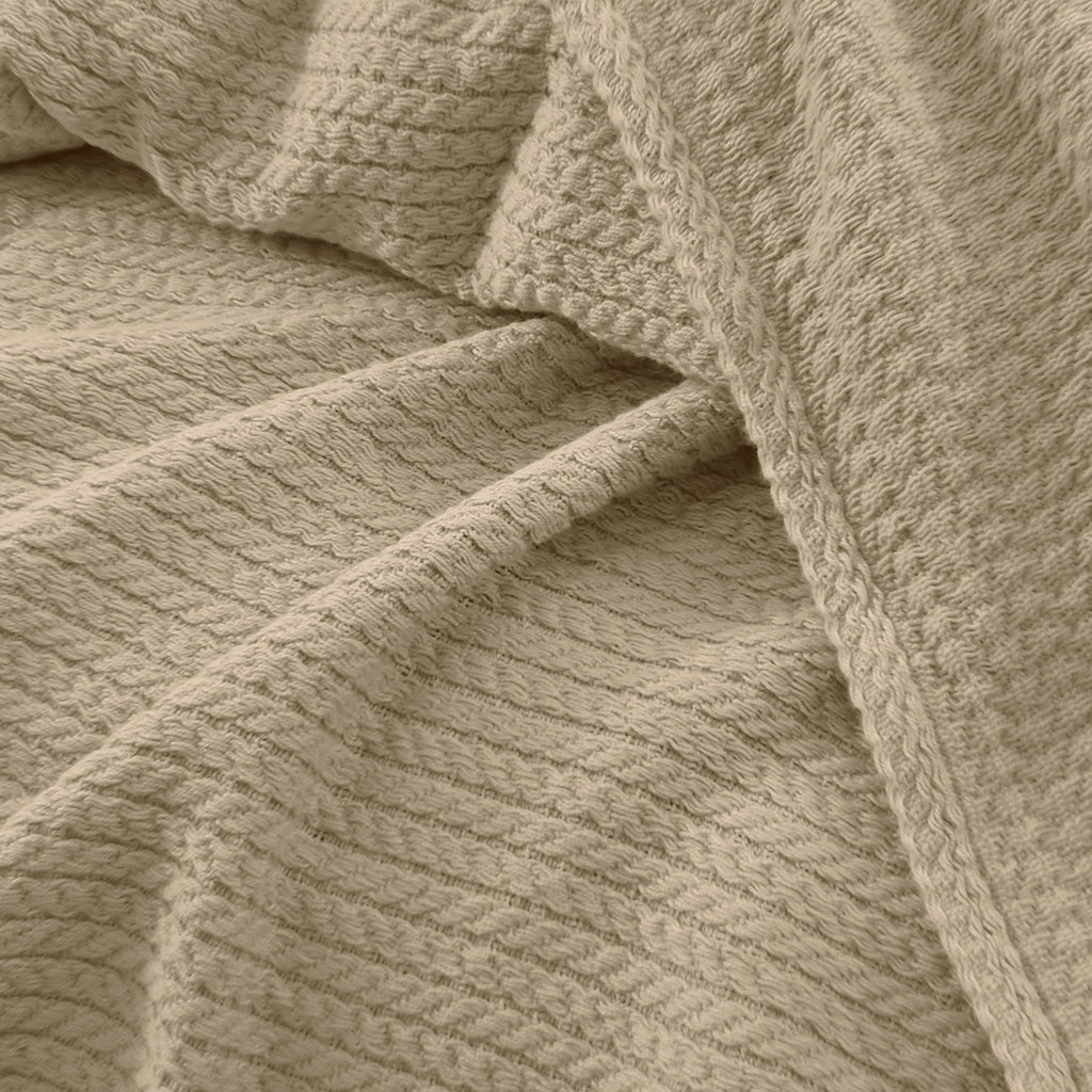 Premium Egyptian Cotton Orchid Throw Blanket Light cafe color