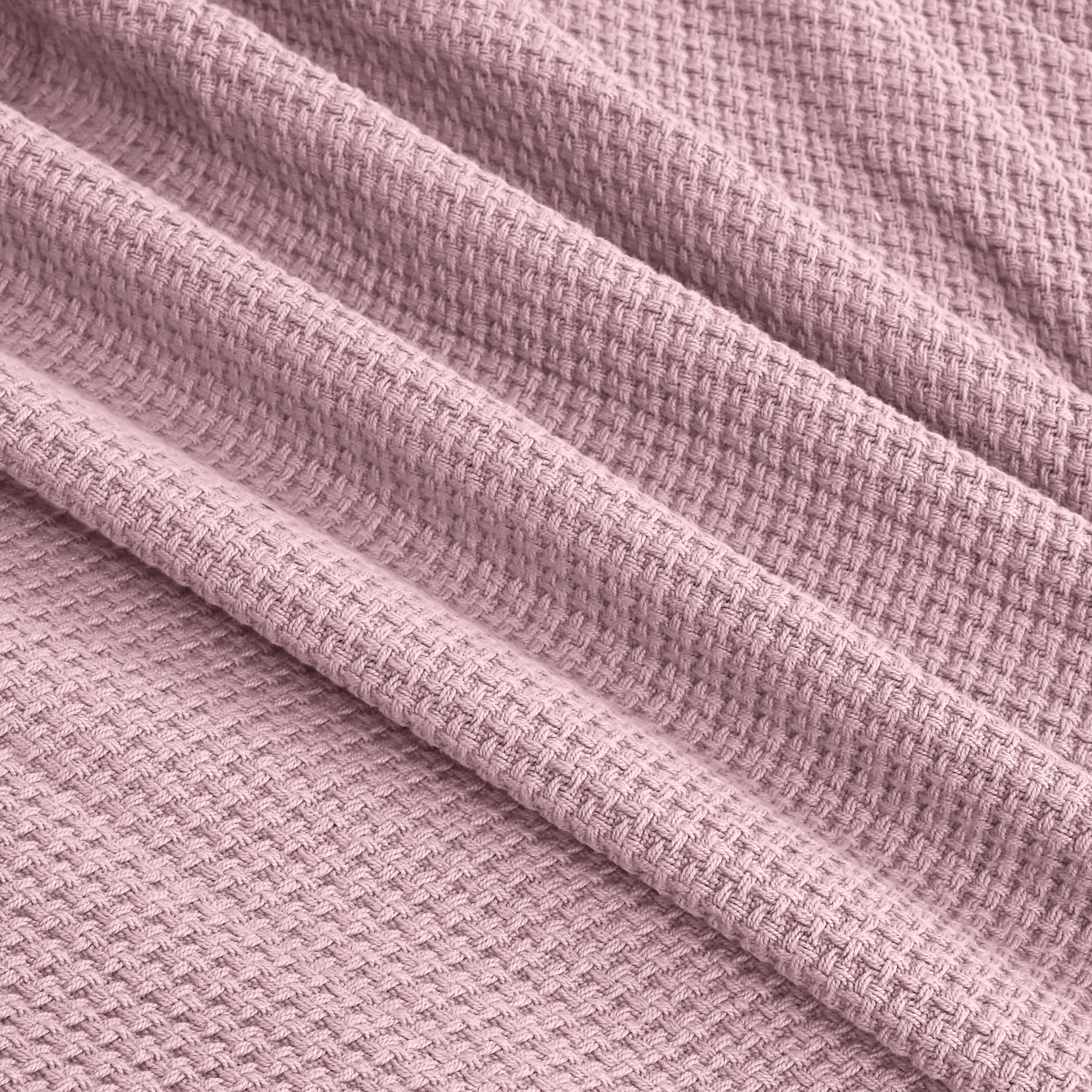 Egyptian cotton Milano throw blanket,ultra-soft & lightweight with an elegant woven design ,king size 255x225 cm ,Rose Color