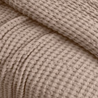 Egyptian cotton Waffle throw blanket,ultra-soft & lightweight with an elegant woven design ,king size 255x225 cm ,Latte  Color
