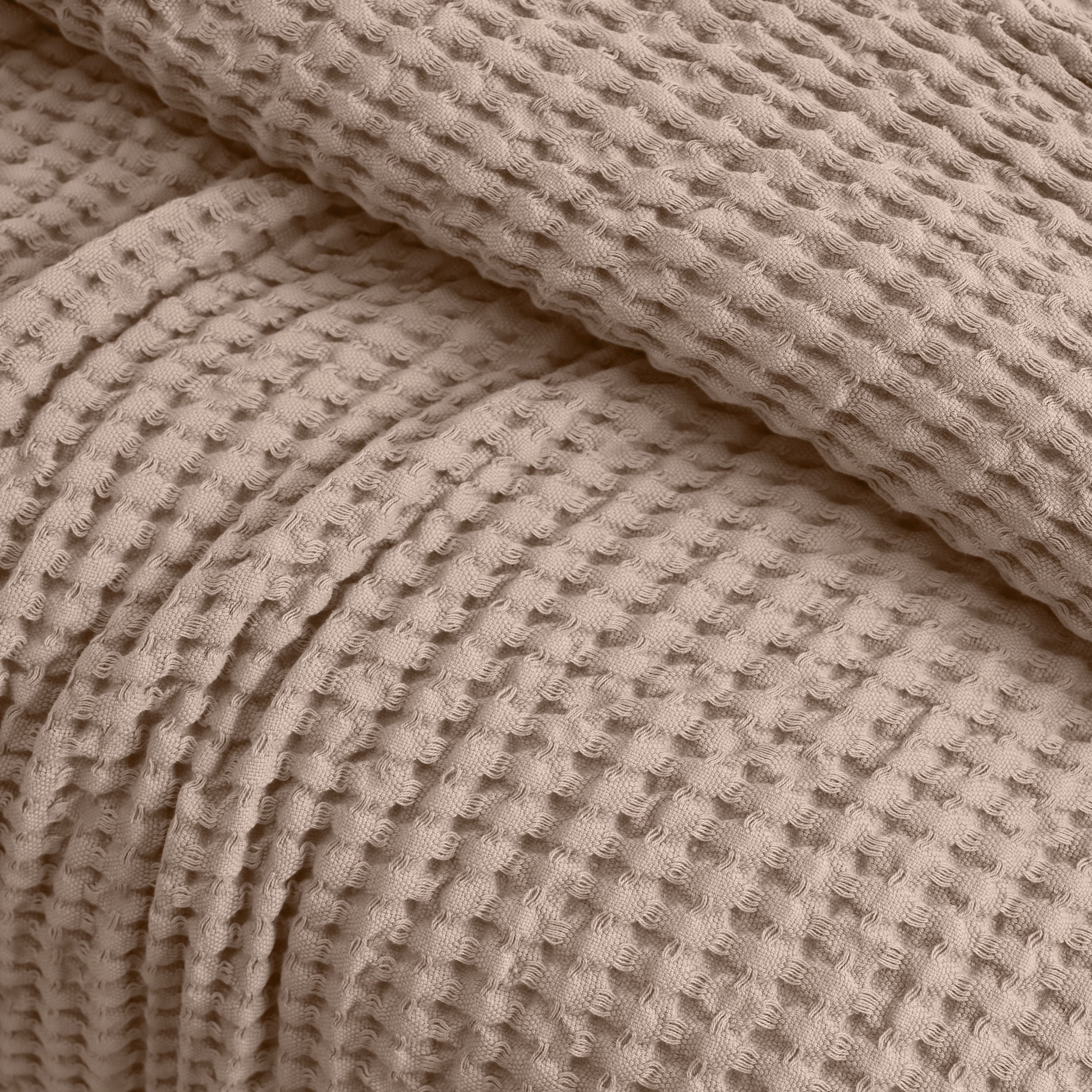 Egyptian cotton Waffle throw blanket,ultra-soft & lightweight with an elegant woven design ,king size 255x225 cm ,Latte  Color