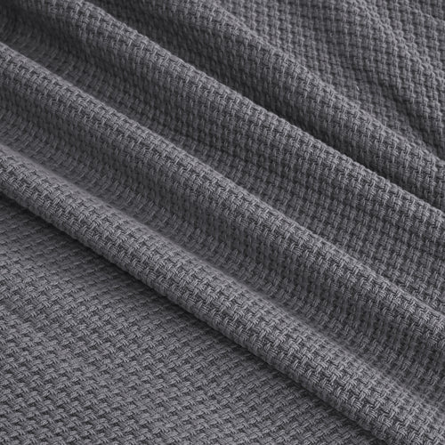 Egyptian cotton Milano throw blanket,ultra-soft & lightweight with an elegant woven design ,king size 255x225 cm ,Dark Gray Color