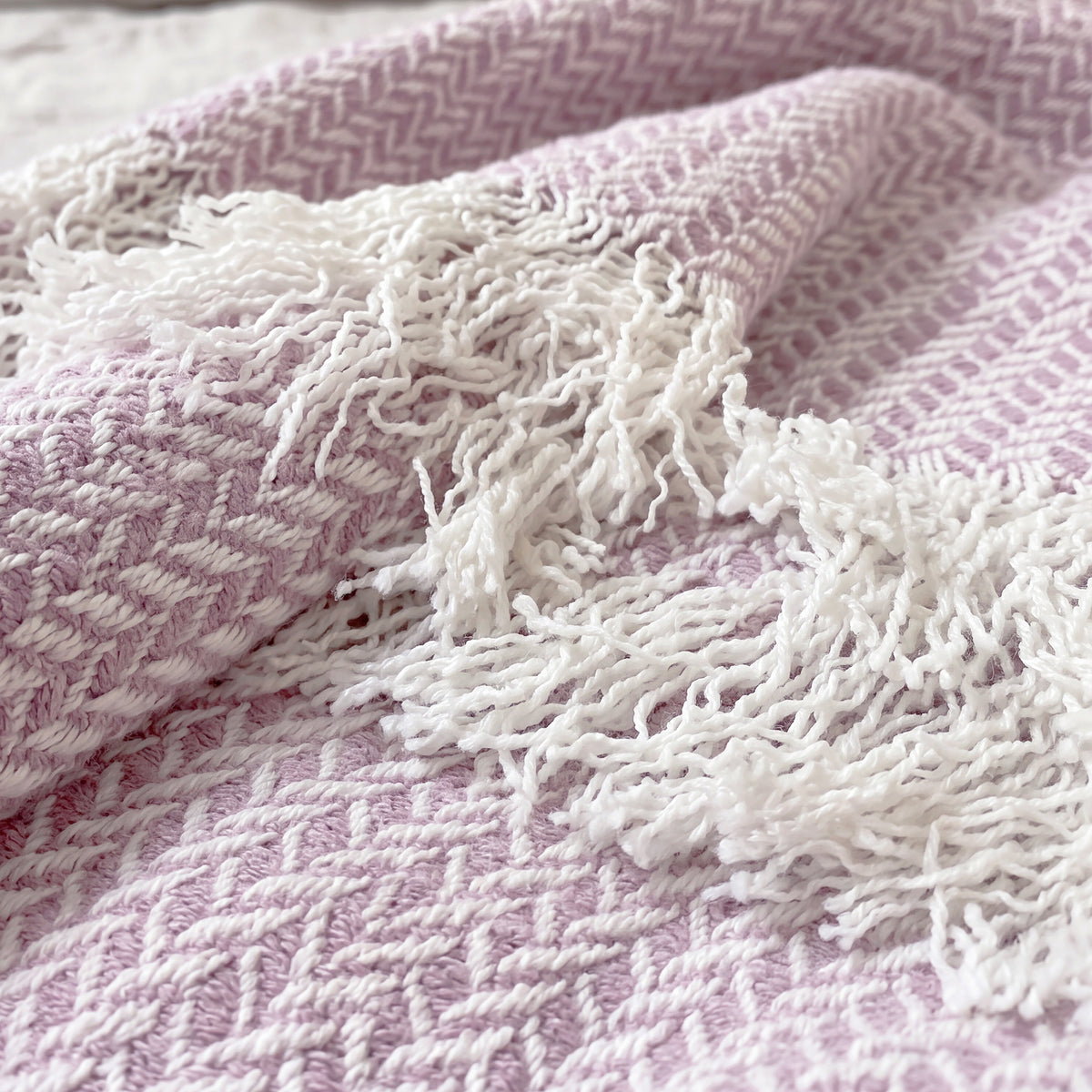 Luxury Verona Woven Bed Coverlet with Fringe