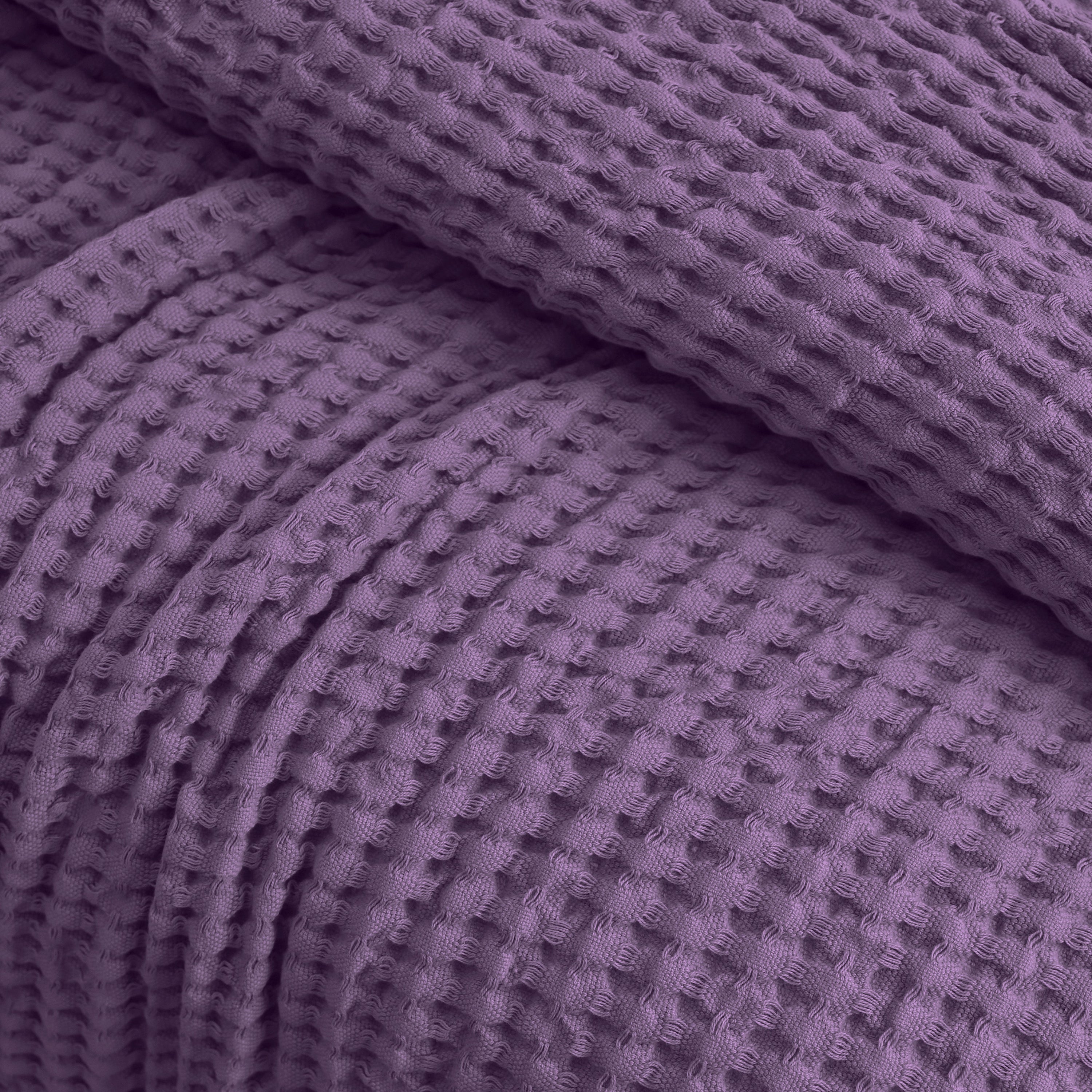 Egyptian cotton Waffle throw blanket,ultra-soft & lightweight with an elegant woven design ,king size 255x225 cm ,Dark mauve  Color