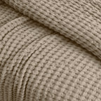Egyptian cotton Waffle throw blanket,ultra-soft & lightweight with an elegant woven design ,king size 255x225 cm ,Light cafe  Color