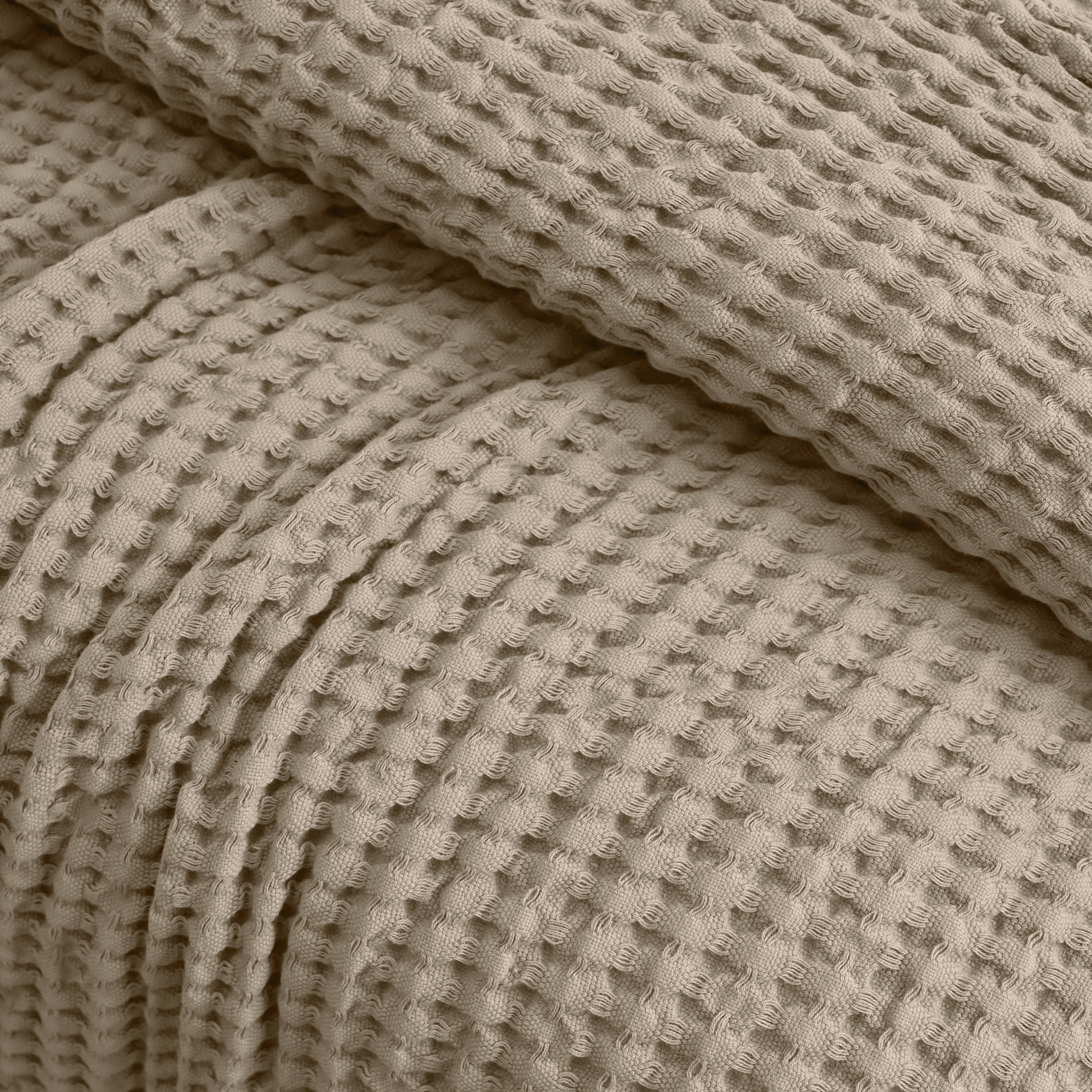 Egyptian cotton Waffle throw blanket,ultra-soft & lightweight with an elegant woven design ,king size 255x225 cm ,Light cafe  Color