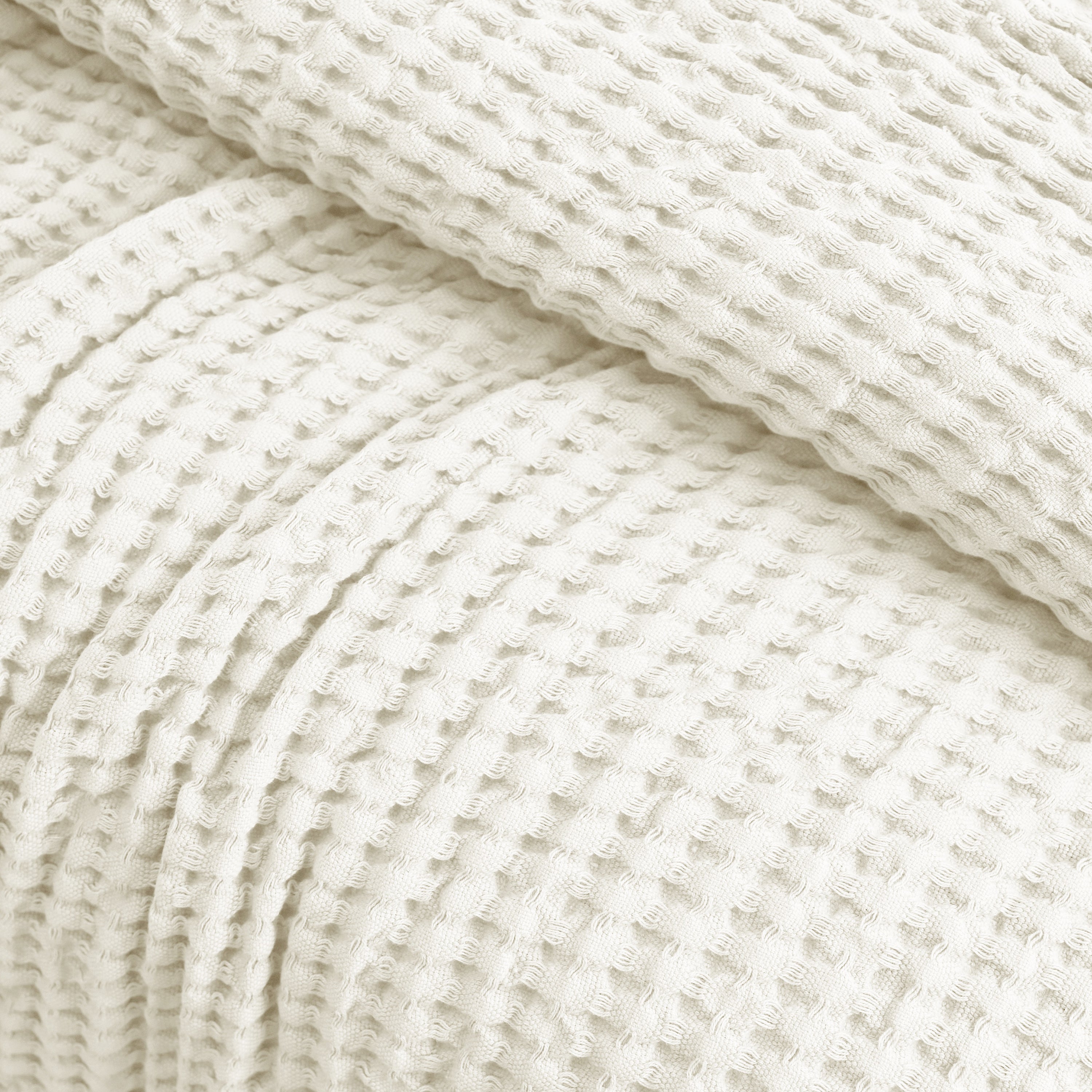 Egyptian cotton Waffle throw blanket,ultra-soft & lightweight with an elegant woven design ,king size 255x225 cm ,Offwhite  Color