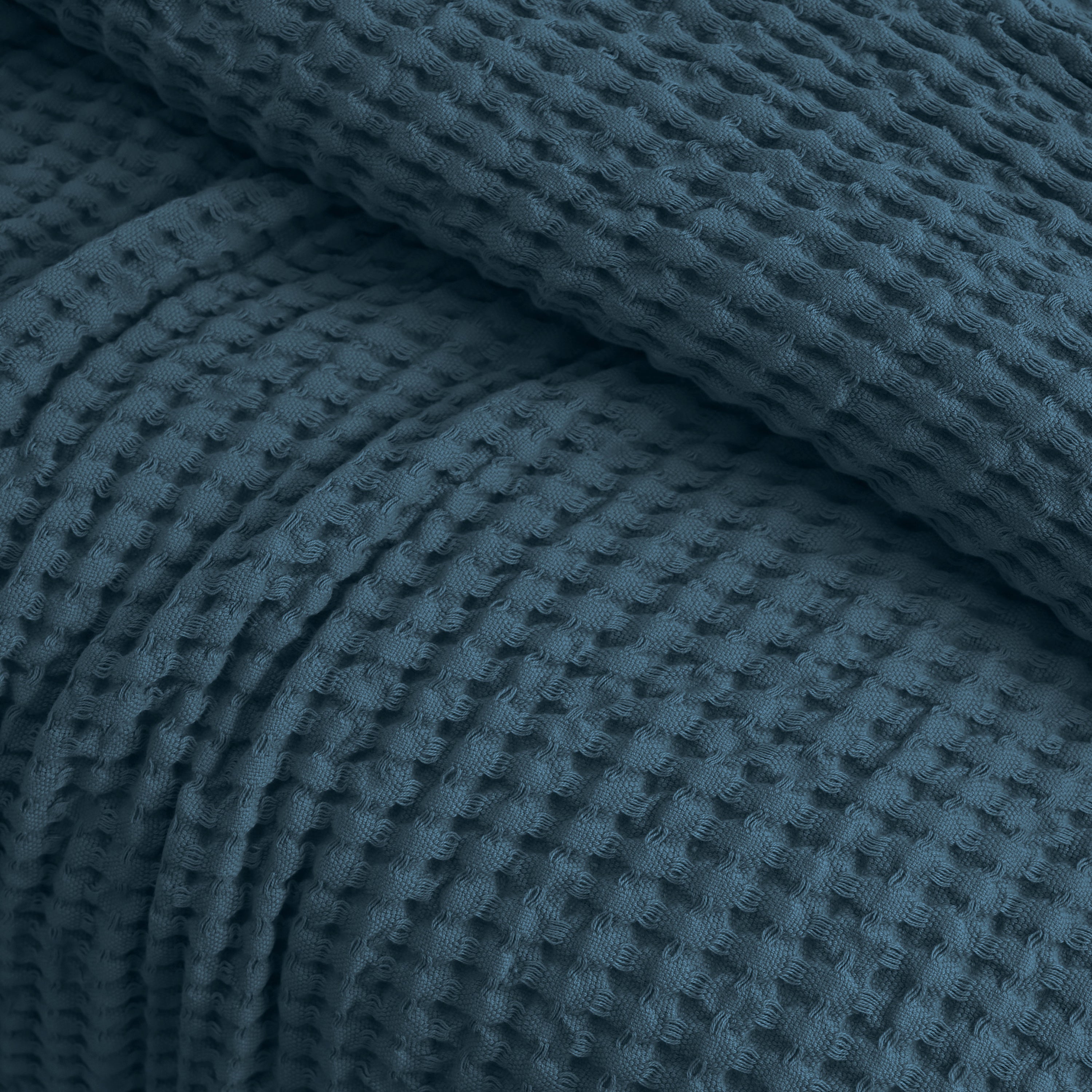 Egyptian cotton Waffle throw blanket,ultra-soft & lightweight with an elegant woven design ,king size 255x225 cm ,Teal  Color