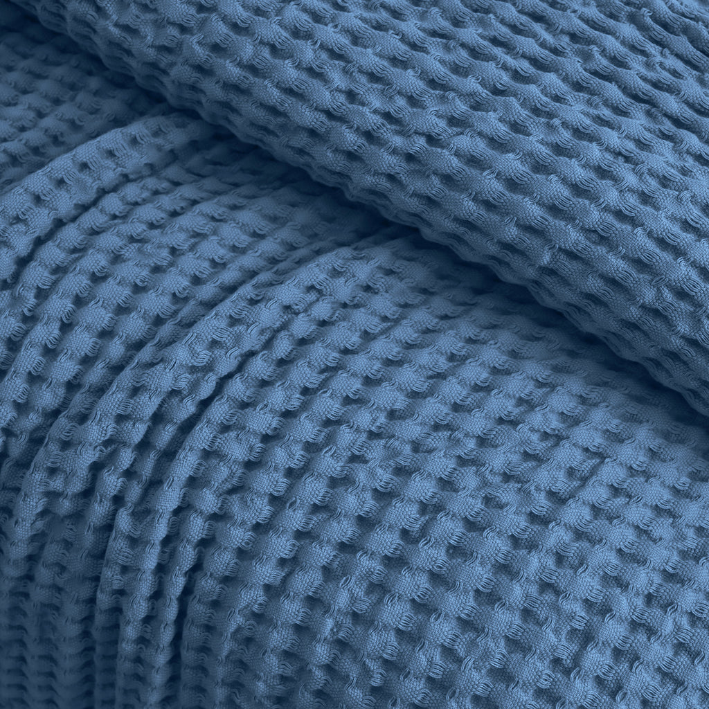 Egyptian cotton Waffle throw blanket,ultra-soft & lightweight with an elegant woven design ,king size 255x225 cm ,Indigo  Color