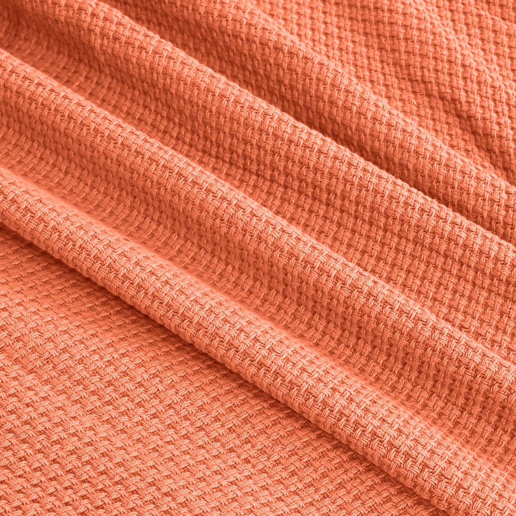 Egyptian cotton Milano throw blanket,ultra-soft & lightweight with an elegant woven design ,king size 255x225 cm ,Havan Color