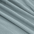 Egyptian cotton Milano throw blanket,ultra-soft & lightweight with an elegant woven design ,king size 255x225 cm ,Aqua Color