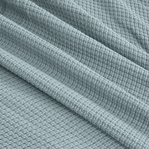Egyptian cotton Milano throw blanket,ultra-soft & lightweight with an elegant woven design ,king size 255x225 cm ,Aqua Color