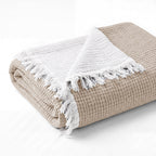 Ivy Textured Bedspread – Soft Woven Coverlet with Decorative Fringe