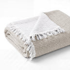 Ivy Textured Bedspread – Soft Woven Coverlet with Decorative Fringe