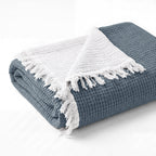 Ivy Textured Bedspread – Soft Woven Coverlet with Decorative Fringe