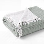 Ivy Textured Bedspread – Soft Woven Coverlet with Decorative Fringe