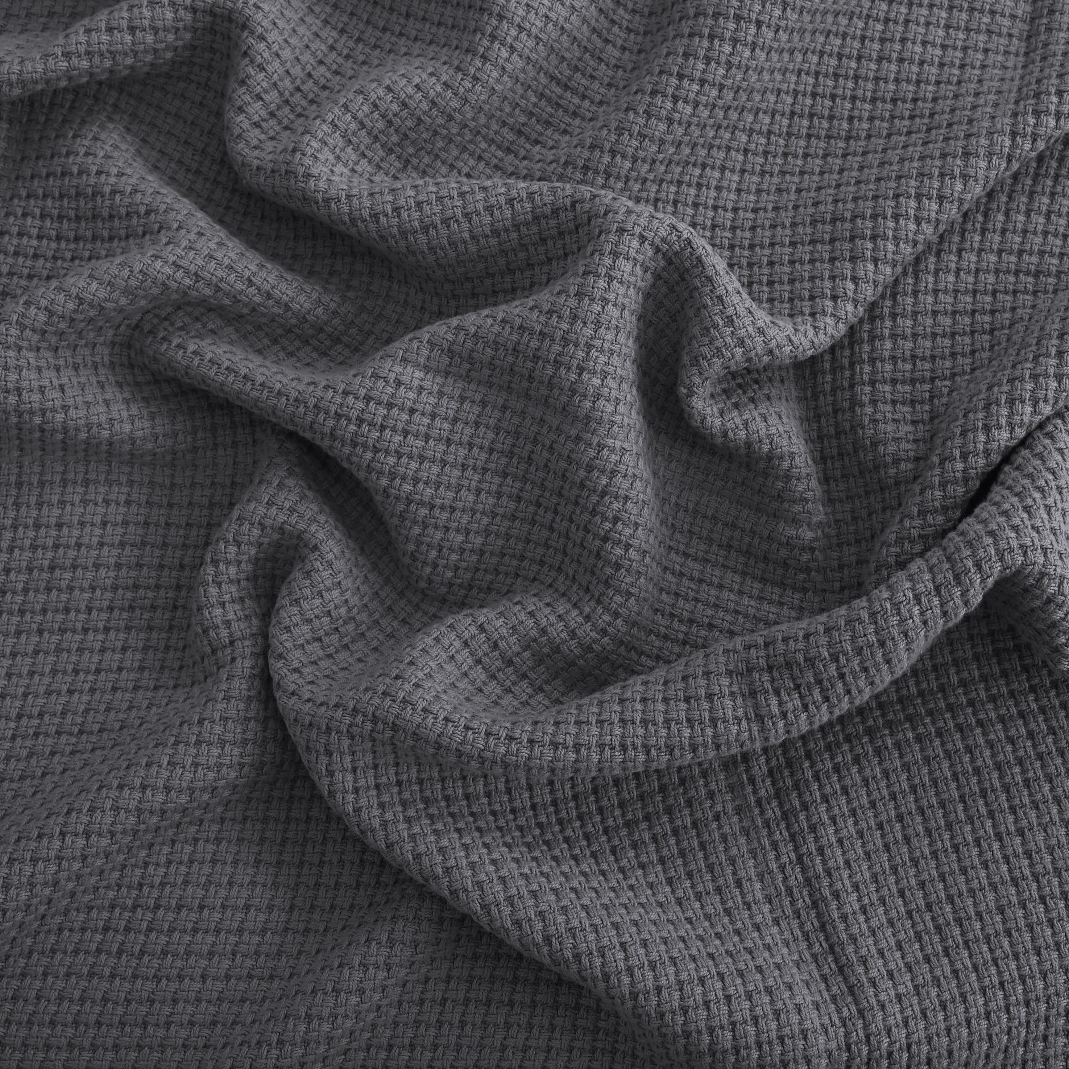 Egyptian cotton Milano throw blanket,ultra-soft & lightweight with an elegant woven design ,king size 255x225 cm ,Dark Gray Color