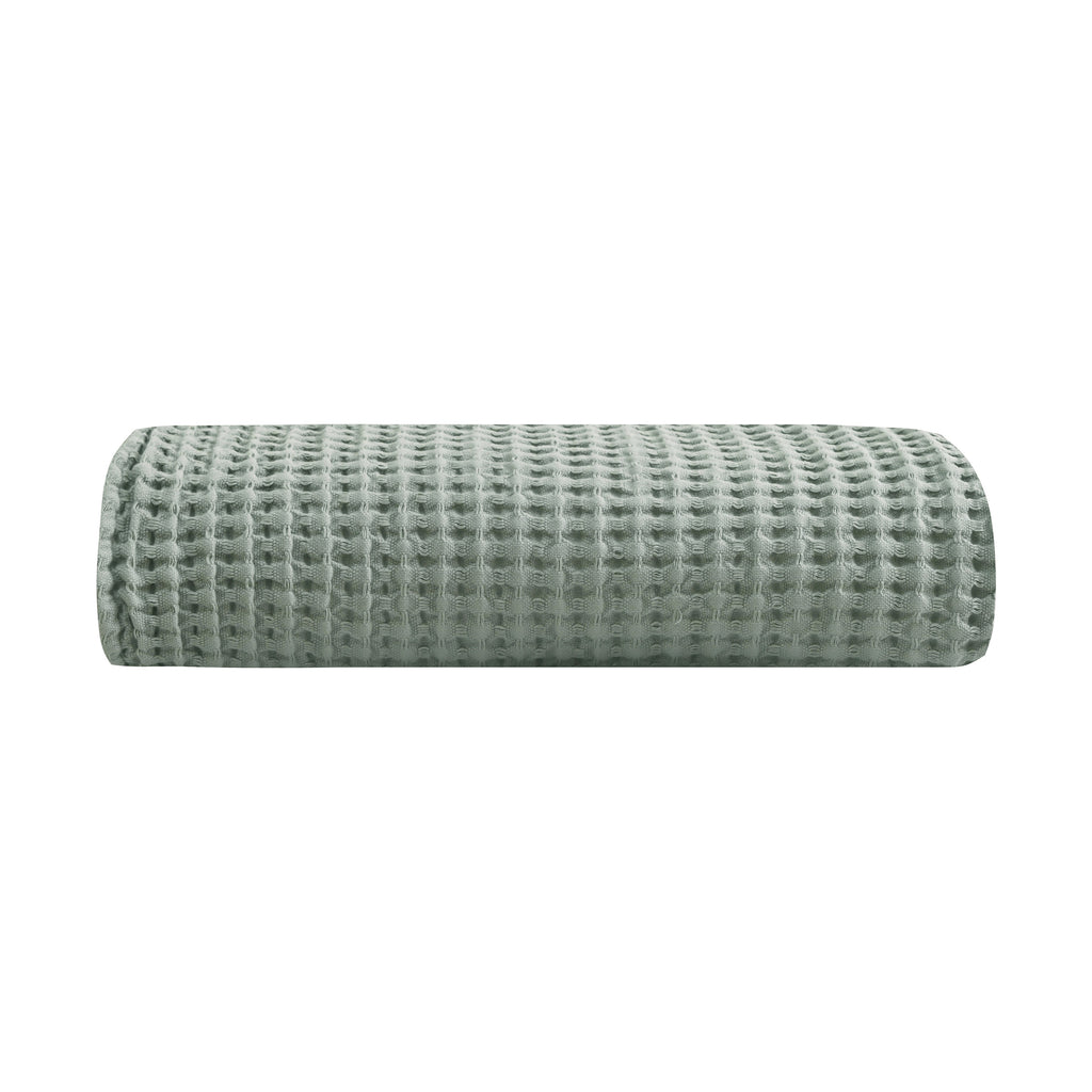 Egyptian cotton Waffle throw blanket,ultra-soft & lightweight with an elegant woven design ,king size 255x225 cm ,Mint green  Color