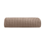 Egyptian cotton Waffle throw blanket,ultra-soft & lightweight with an elegant woven design ,king size 255x225 cm ,Latte  Color