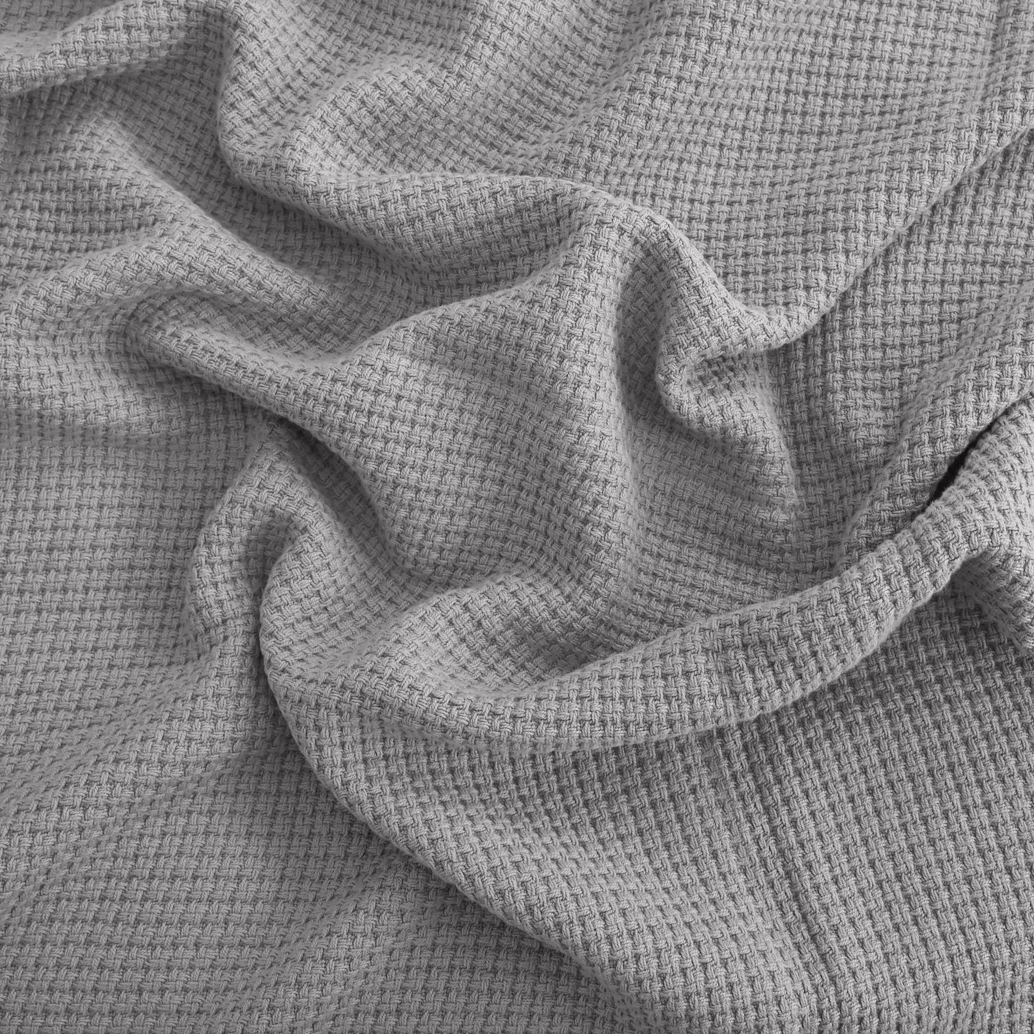 Egyptian cotton Milano throw blanket,ultra-soft & lightweight with an elegant woven design ,king size 255x225 cm ,Light Gray Color