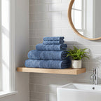 Kara Bath Towel Set, Pack of 5 Pieces , Ultra Soft and Highly Absorbent Towels,(Petroleum)