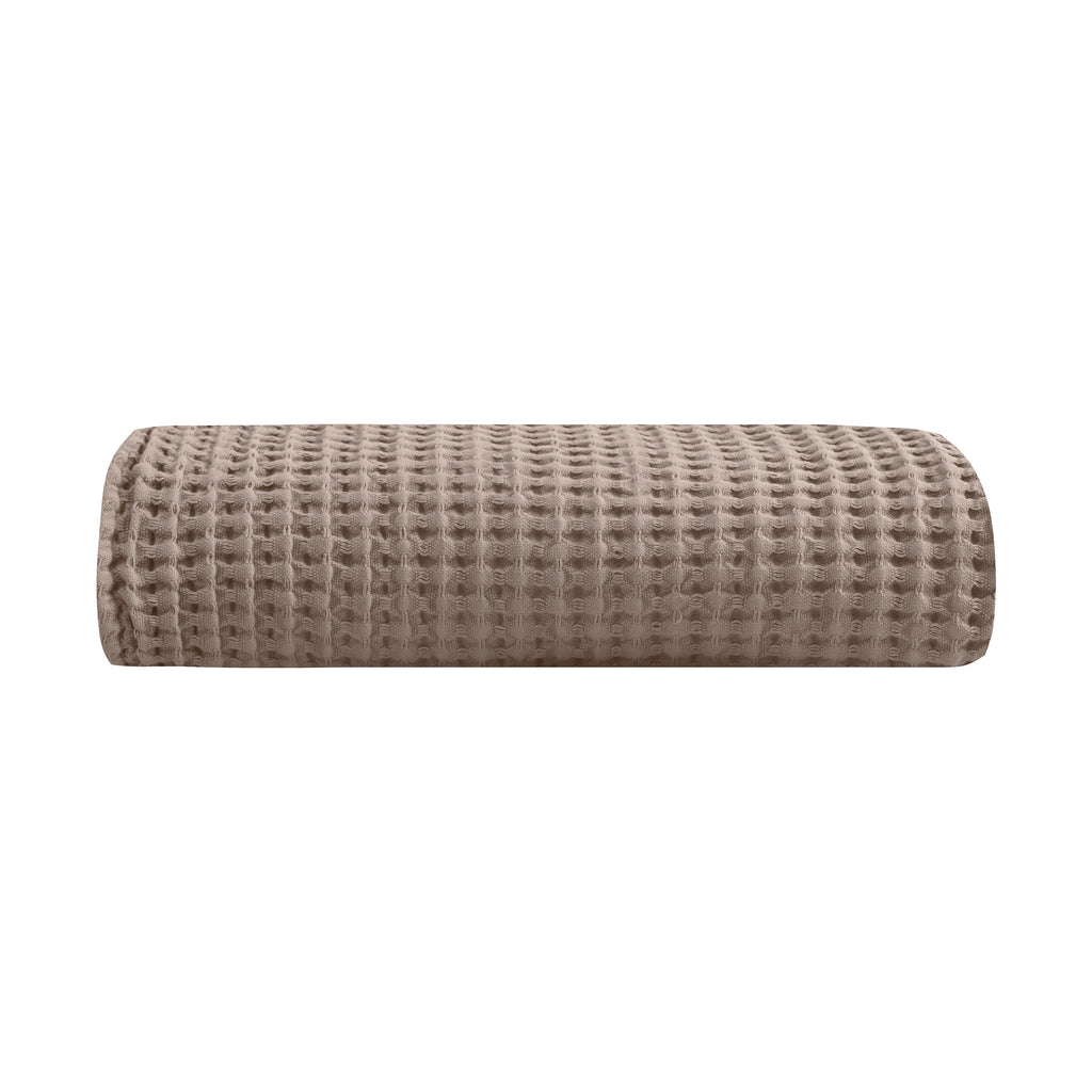 Egyptian cotton Waffle throw blanket,ultra-soft & lightweight with an elegant woven design ,king size 255x225 cm ,Dark cafeColor