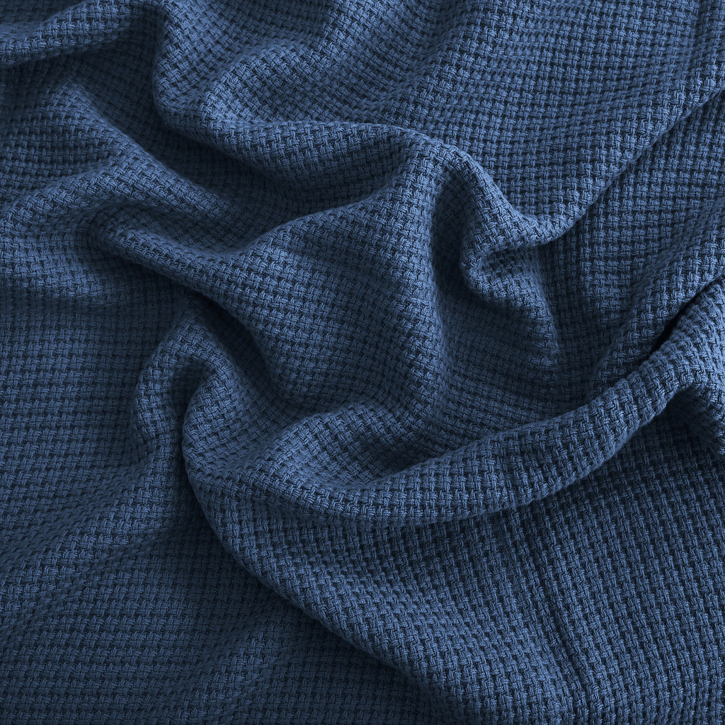 Egyptian cotton Milano throw blanket,ultra-soft & lightweight with an elegant woven design ,king size 255x225 cm ,Navy blue Color